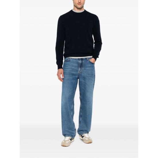 26FW 마가찌노 리캄비 스웨터 80 GIROCOLLO 20102 BLUE - MAGAZZINO RICAMBI