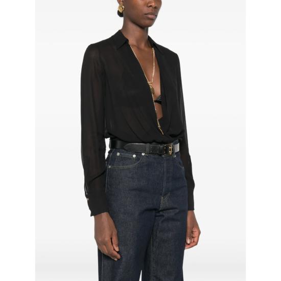 26FW 엘리자베타프랜치 바디수트 티셔츠 CB00966E2 110 BLACK - ELISABETTA FRANCHI