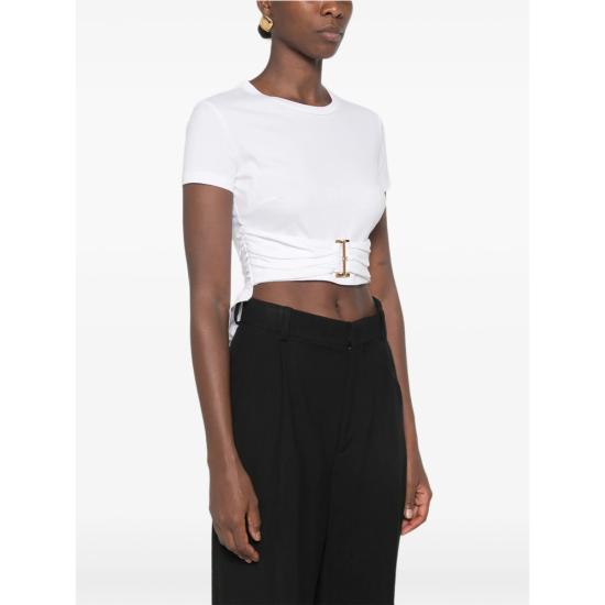 26FW 엘리자베타프랜치 반팔 티셔츠 MA00366E2 270 WHITE - ELISABETTA FRANCHI