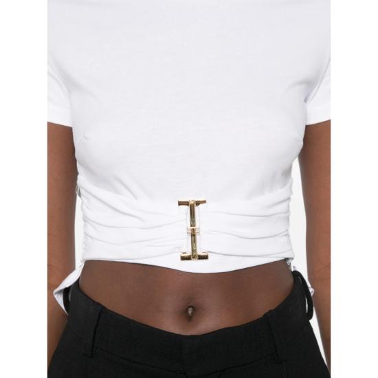 26FW 엘리자베타프랜치 반팔 티셔츠 MA00366E2 270 WHITE - ELISABETTA FRANCHI