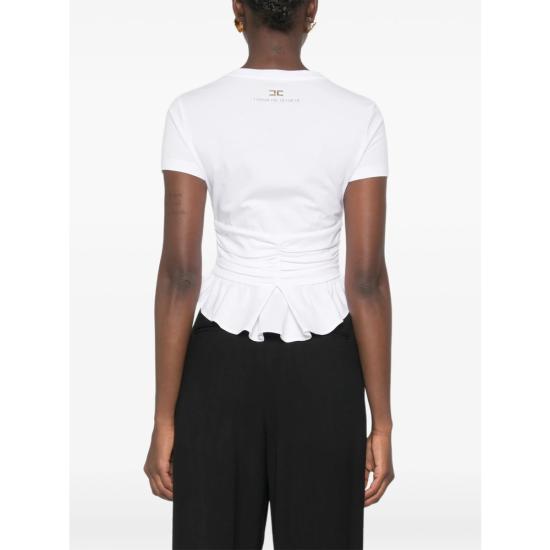26FW 엘리자베타프랜치 반팔 티셔츠 MA00366E2 270 WHITE - ELISABETTA FRANCHI