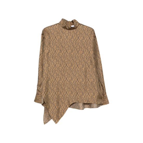 26FW 살바토레 페라가모 블라우스 13I573 0796272 BEIGE BROWN BLUE