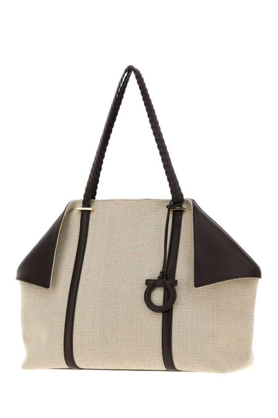  살바토레 페라가모 토트백 페라가모 멀티컬러 캔버스 스카프 쇼핑백 - SALVATORE FERRAGAMO