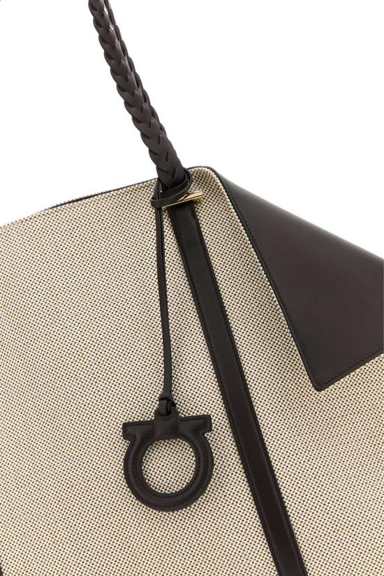  살바토레 페라가모 토트백 페라가모 멀티컬러 캔버스 스카프 쇼핑백 - SALVATORE FERRAGAMO