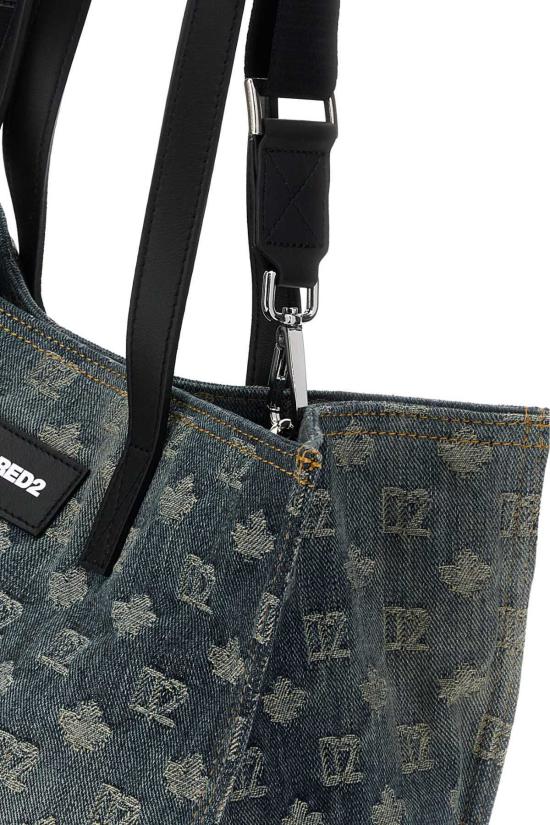  디스퀘어드2 숄더백 Dsquared2 자수 데님 D2 쇼핑백 - DSQUARED2