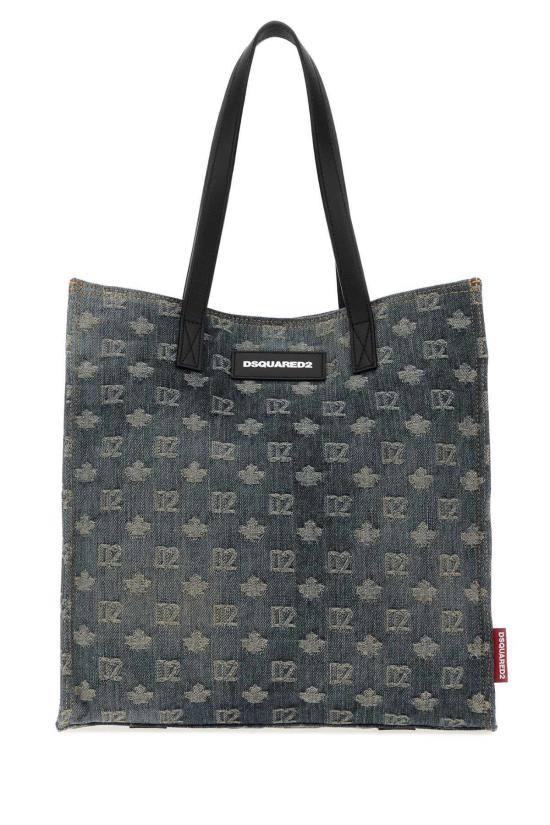  디스퀘어드2 숄더백 Dsquared2 자수 데님 D2 쇼핑백