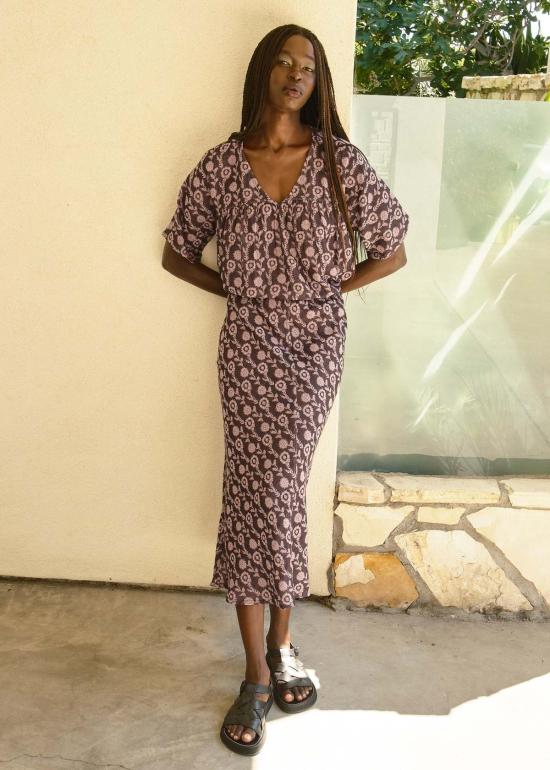  에이스 앤 지그 롱 스커트 에이스 & 지그 테스  수국 - ACE & JIG