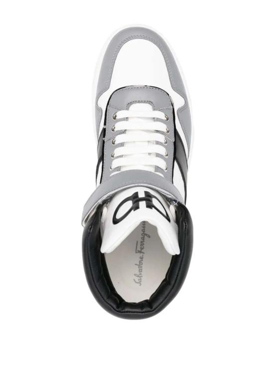  살바토레 페라가모 스니커즈 페라가모 로고 프린트 하이탑  화이트 - SALVATORE FERRAGAMO