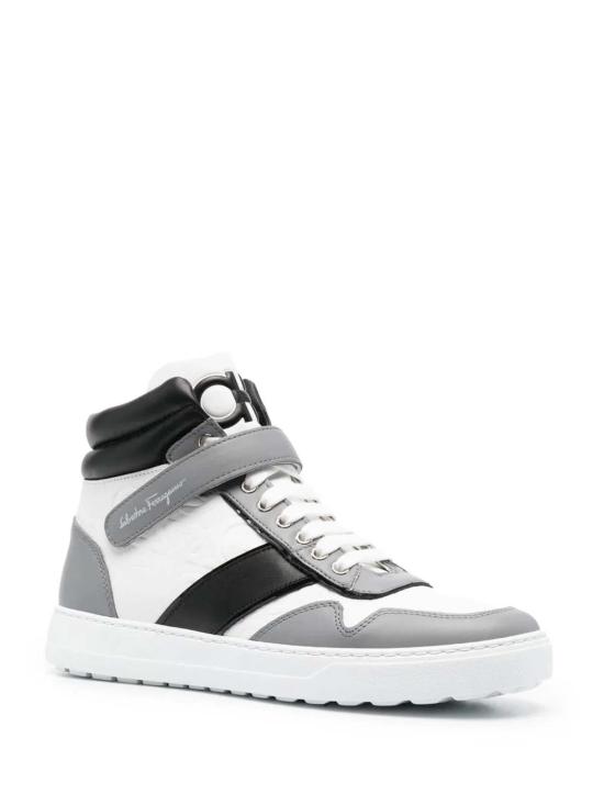 살바토레 페라가모 스니커즈 페라가모 로고 프린트 하이탑  화이트 - SALVATORE FERRAGAMO