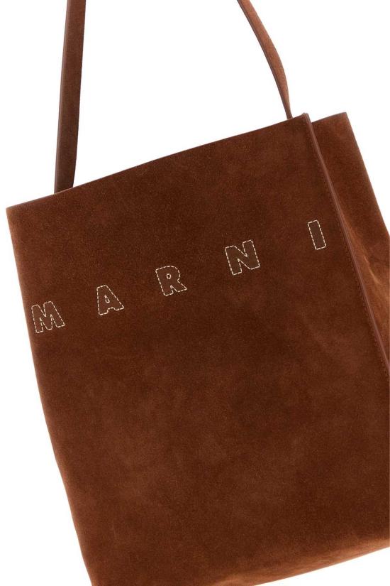  마르니 숄더백 카라멜 스웨이드 스몰 뮤제오 숄더백 올리브 - MARNI