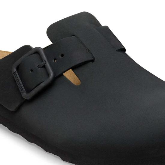  버켄스탁 뮬/슬리퍼 보스턴 와이어 버클 누벅 가죽 레귤러 클로그 - BIRKENSTOCK
