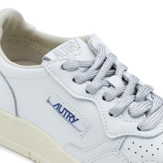 26FW 오트리 메달리스트 로우 레더 스니커즈 AULW SW03 LEAT SWOLL WHT SILVER - AUTRY