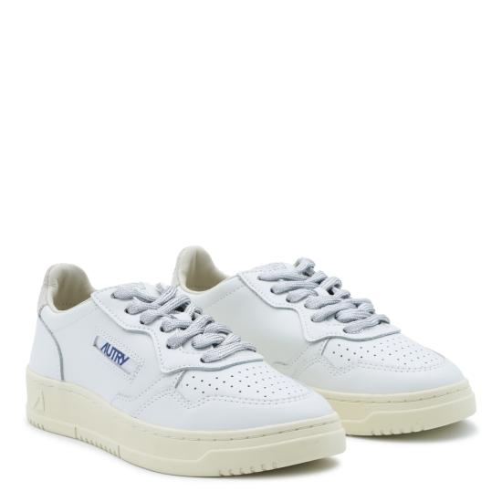 26FW 오트리 메달리스트 로우 레더 스니커즈 AULW SW03 LEAT SWOLL WHT SILVER - AUTRY