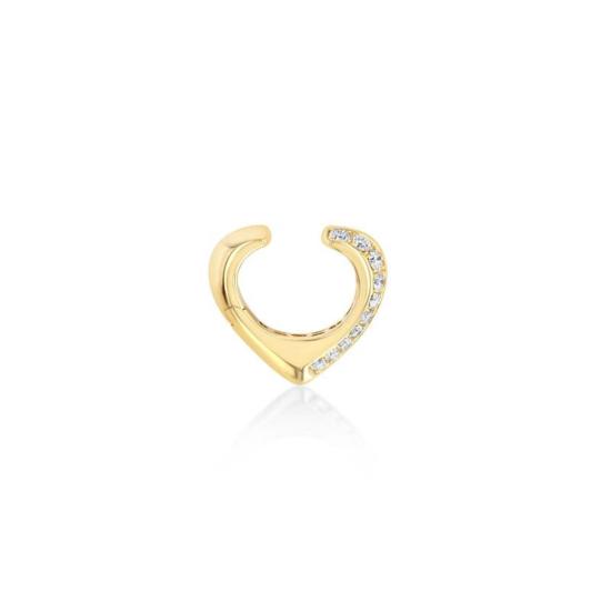  리지 맨들러 파인 주얼리 싱글 이어링 파베 하트 모양 이어 커프 - LIZZI MANDLER FINE JEWELRY