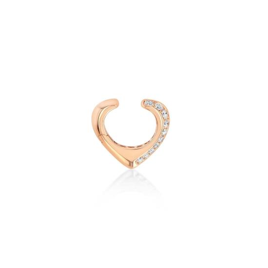 리지 맨들러 파인 주얼리 싱글 이어링 파베 하트 모양 이어 커프 - LIZZI MANDLER FINE JEWELRY