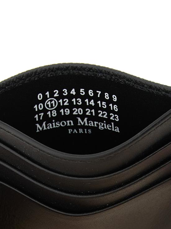 26FW 마르지엘라 명함지갑 포 스티치 지갑 및 카드 홀더 블랙 - MAISON MARGIELA