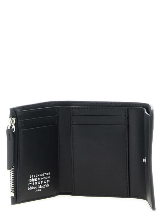 26FW 마르지엘라 지갑 포 스티치  및 카드 홀더 블랙 - MAISON MARGIELA
