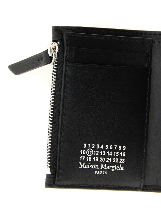 26FW 마르지엘라 지갑 포 스티치  및 카드 홀더 블랙 - MAISON MARGIELA