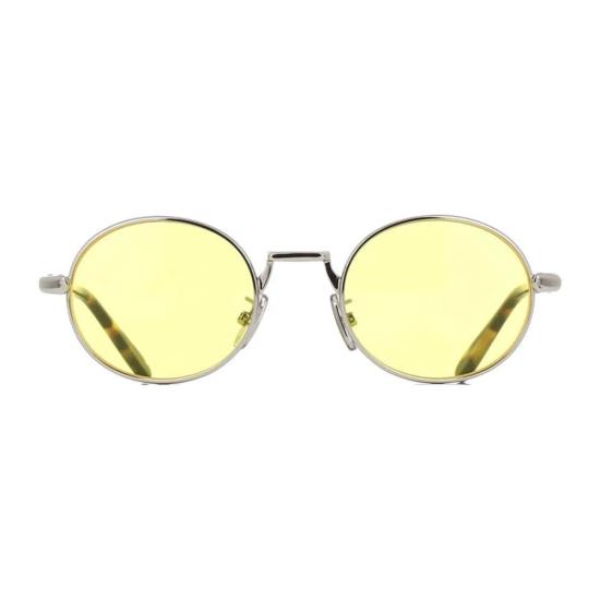  로에베 선글라스 타원형 풀림 유광 팔라듐 프레임 옐로우 렌즈 LW40151 U16 J 선글라스 실버 - LOEWE