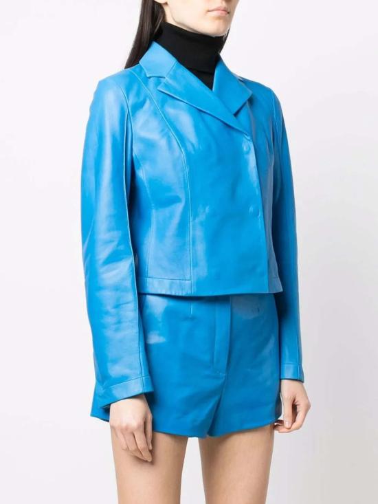  살바토레 페라가모 가죽 자켓 페라가모 가죽 재킷 블루 - SALVATORE FERRAGAMO