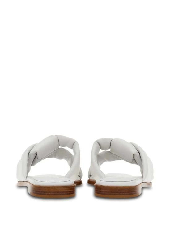  살바토레 페라가모 뮬/슬리퍼 페라가모 매듭 디테일 가죽 슬라이드 화이트 - SALVATORE FERRAGAMO