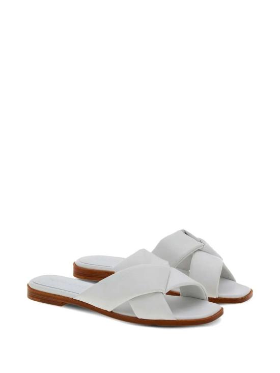  살바토레 페라가모 뮬/슬리퍼 페라가모 매듭 디테일 가죽 슬라이드 화이트 - SALVATORE FERRAGAMO