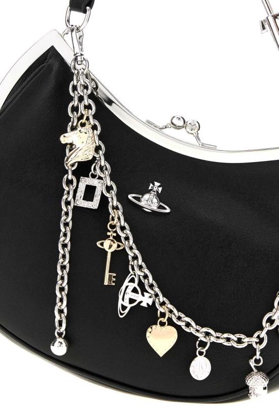  비비안웨스트우드 숄더백 비비안 웨스트우드 가죽 참 프레임 숄더백 블랙 - VIVIENNE WESTWOOD