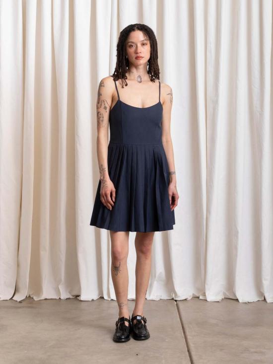  알리 골든 숏 원피스 플리츠 미니 드레스 - ALI GOLDEN