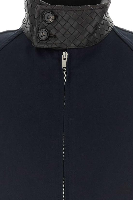  보테가베네타 자켓 보테가 베네타 개버딘 해링턴 재킷 블루 - BOTTEGA VENETA