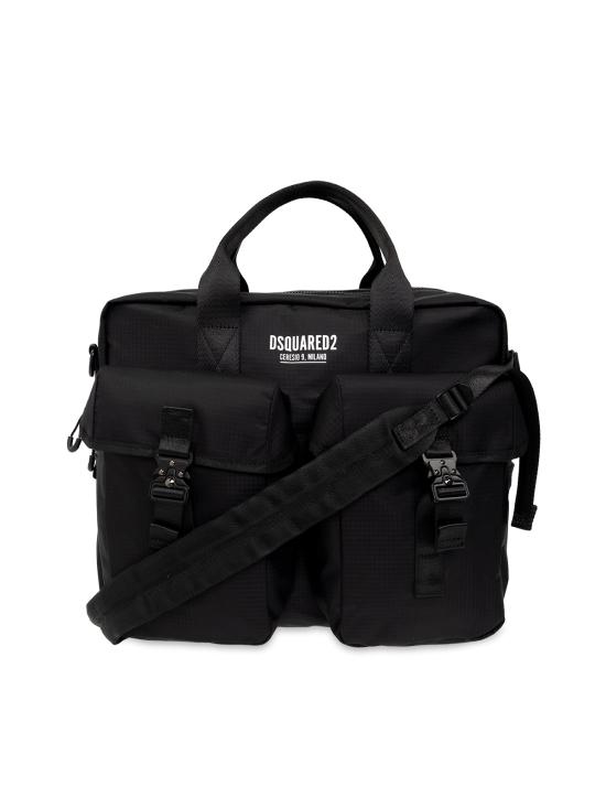  디스퀘어드2 브리프케이스 Dsquared2 Ceresio 9 로고 워크백 노트북 가방 블랙 - DSQUARED2