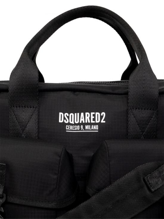  디스퀘어드2 브리프케이스 Dsquared2 Ceresio 9 로고 워크백 노트북 가방 블랙 - DSQUARED2