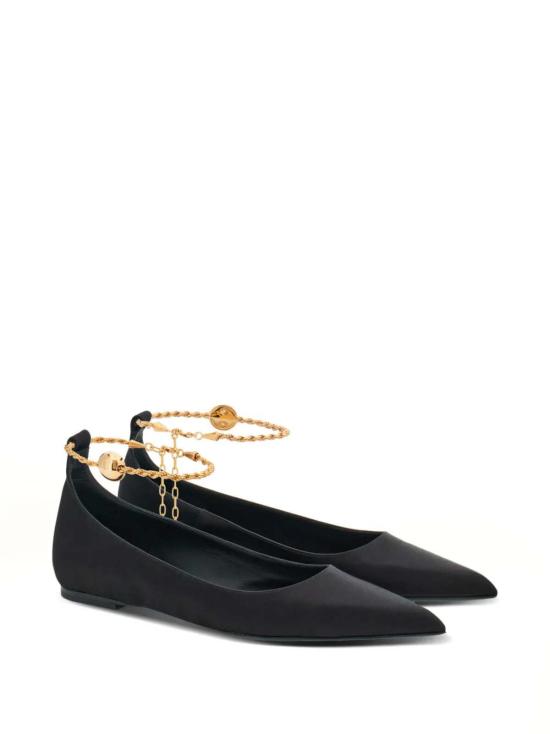  살바토레 페라가모 플랫 슈즈 페라가모 케이블 링크 체인 가죽 발레리나 슈즈 - SALVATORE FERRAGAMO