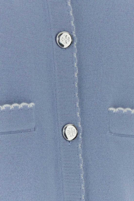  토리버치 가디건 스트레치 울 블렌드 켄드라  라이트 블루 - TORY BURCH