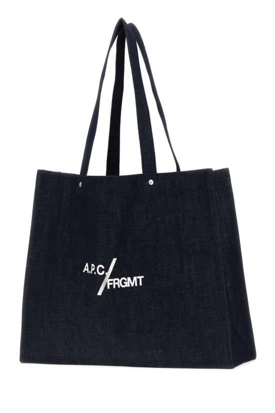  아페쎄 토트백 A.P.C. 데님 A.P.C. X Frgmt Je Sors Ce Soir 쇼핑백 인디고 - A.P.C.
