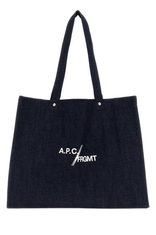  아페쎄 토트백 A.P.C. 데님 A.P.C. X Frgmt Je Sors Ce Soir 쇼핑백 인디고