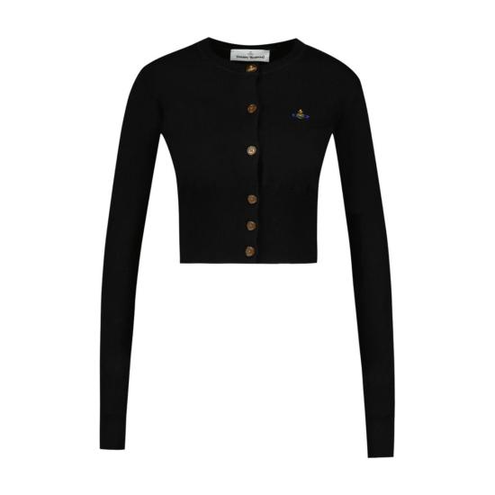  비비안웨스트우드 스웨터 비비안 웨스트우드 비 크롭  블랙 - VIVIENNE WESTWOOD