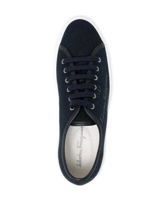  살바토레 페라가모 스니커즈 페라가모 보그 로고 프린트  블루 - SALVATORE FERRAGAMO