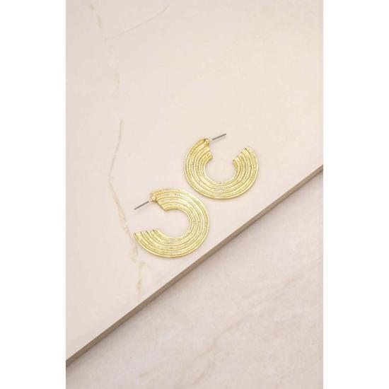  Ettika 이어링 에티카 플랫 텍스처 디스크 18k 금도금 귀걸이 - OTHER BRANDS