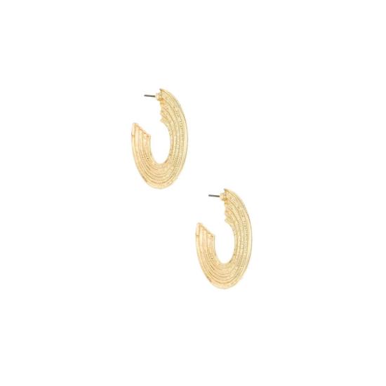  Ettika 이어링 에티카 플랫 텍스처 디스크 18k 금도금 귀걸이 - OTHER BRANDS