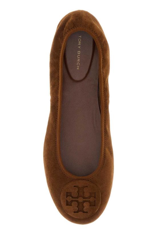  토리버치 플랫 슈즈 토리 버치 초콜릿 스웨이드 미니 발레리나 - TORY BURCH