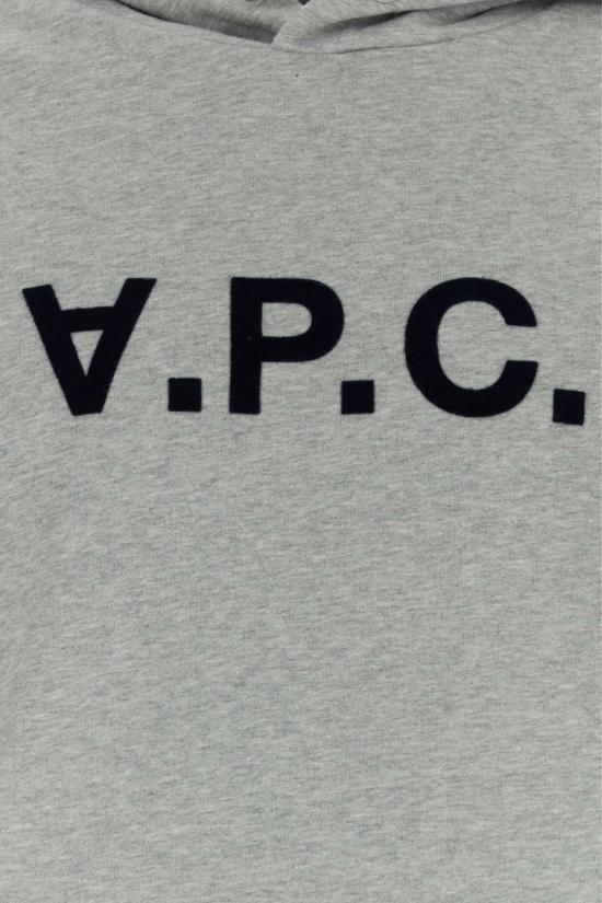  아페쎄 스웨터 A.P.C. 멜란지 그레이 스트레치 코튼 스웨트셔츠 그레이스 차인 다크 네이비 - A.P.C.