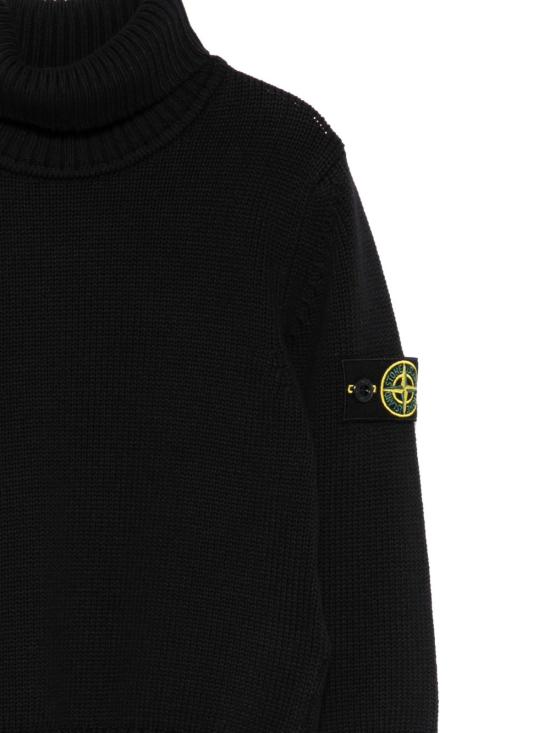 26FW [키즈] 스톤 아일랜드 터틀넥 니트 5100018 S01A2V0029 Nero - STONE ISLAND