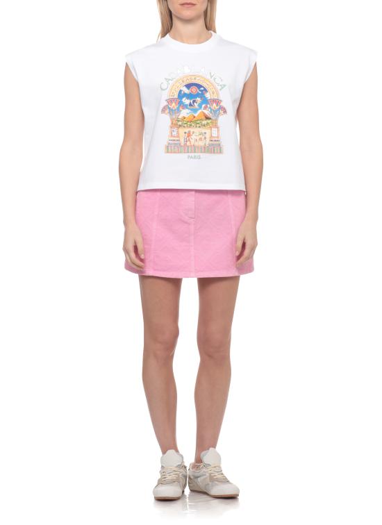 26FW 카사블랑카 민소매 티셔츠 WPF26JTS05801 BRIGHT WHITE JERSEY - CASABLANCA
