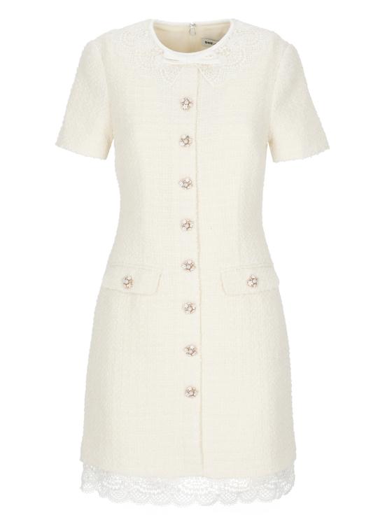 26FW 셀프 포트레이트 숏 원피스 PF26002SBC CREAM BOUCLE LACECREAM Avorio