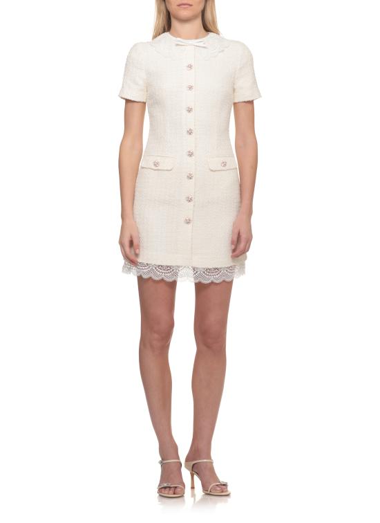 26FW 셀프 포트레이트 숏 원피스 PF26002SBC CREAM BOUCLE LACECREAM Avorio - SELF PORTRAIT