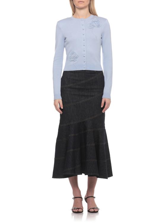 26FW 셀프 포트레이트 가디건 PF26068CBL BLUE FLOWER KNITBLUE Celeste - SELF PORTRAIT