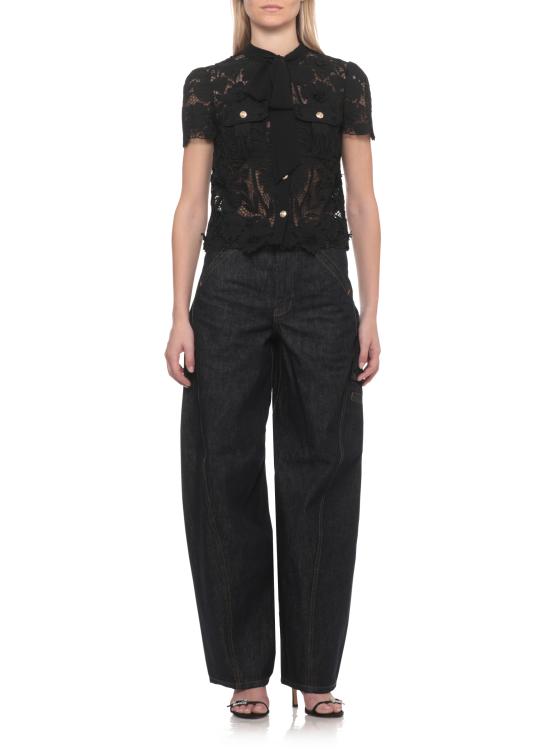 26FW 셀프 포트레이트 블라우스 PF26111TB BLACK LACE TIEBLACK - SELF PORTRAIT