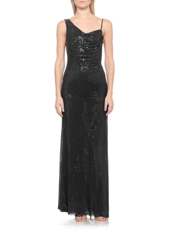 26FW 셀프 포트레이트 롱 원피스 PF26041XB BLACK RHINESTONE DRAPEDBLACK - SELF PORTRAIT