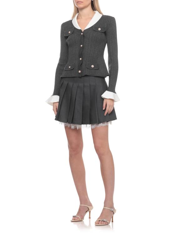 26FW 셀프 포트레이트 미디 스커트 PF26006SKGR GREY PLEATED MINIGREY Grey - SELF PORTRAIT