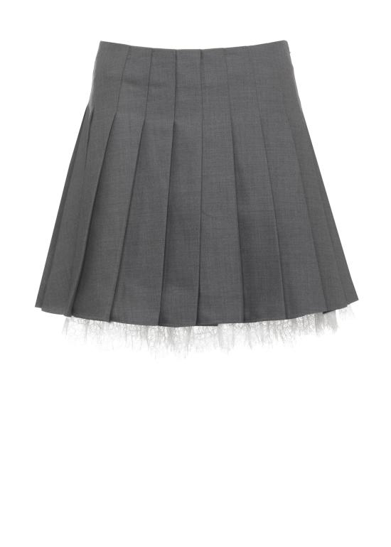 26FW 셀프 포트레이트 미디 스커트 PF26006SKGR GREY PLEATED MINIGREY Grey